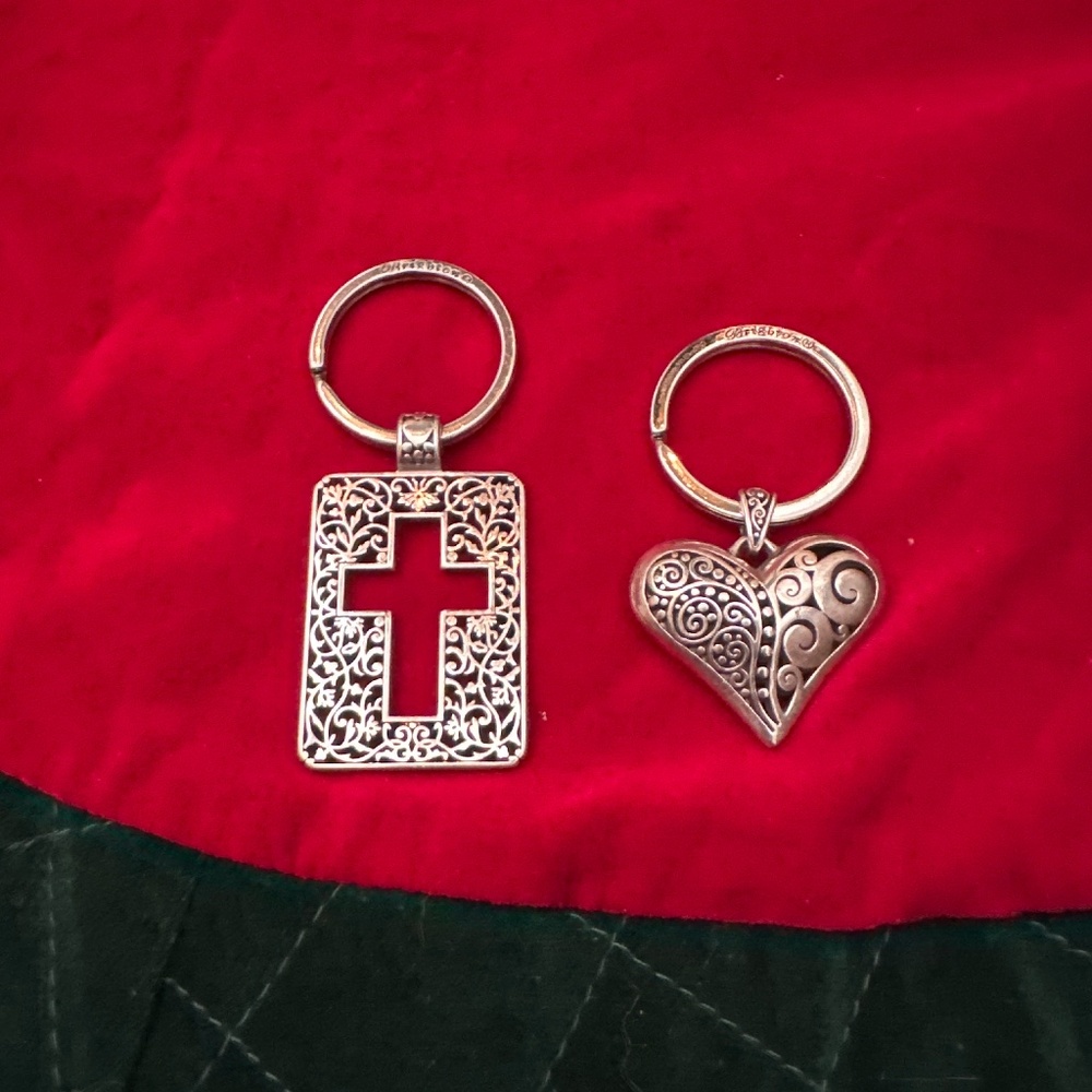 Two Brighton keychains – cross and heart